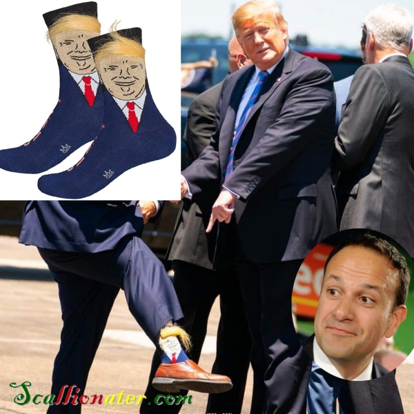 Iirsh Prime Minister buys Trump socks
